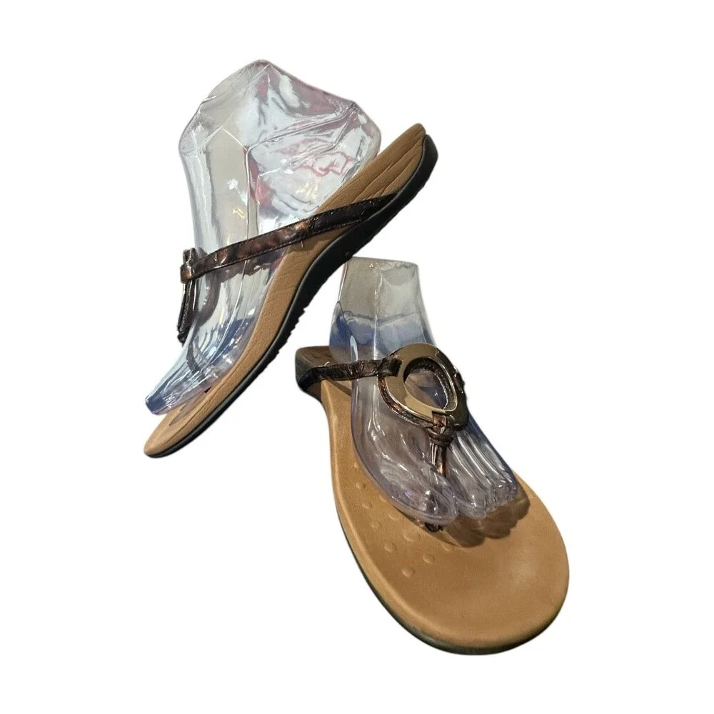 Vionic Karina Snake Skin Arch Support Thong Sandals Flip Flop Women’s Size 8